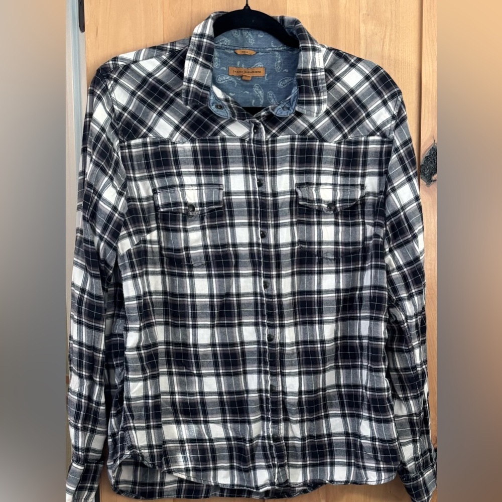 JACHS Girlfriend Black and White Checkered Shirt